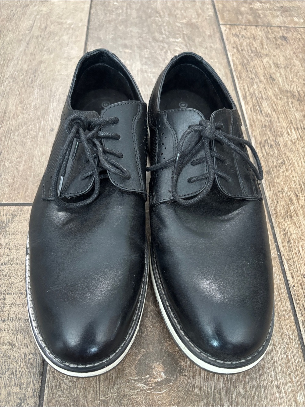 Men's Black Leather Derby Shoes - Classic Lace-Up